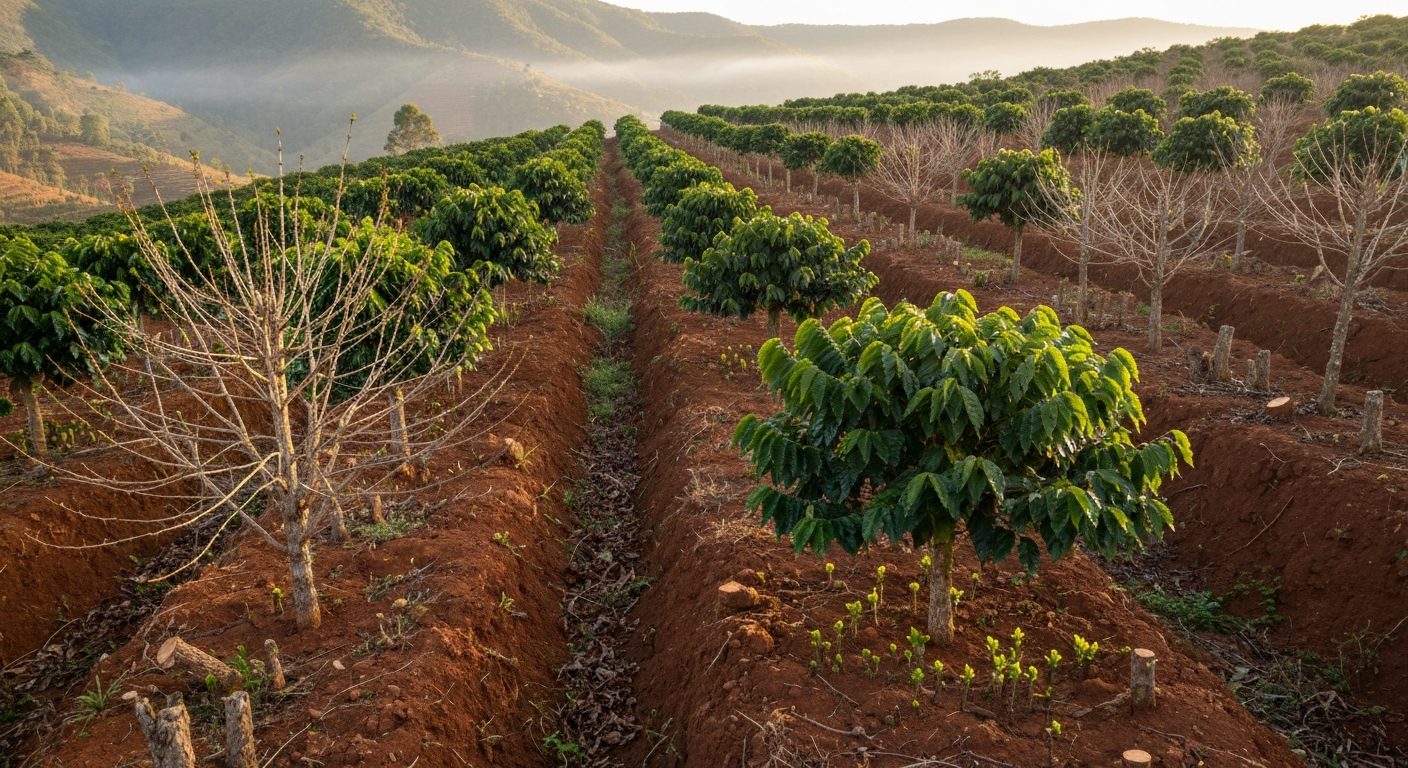 Lavoura de café de montanha no Sul de Minas