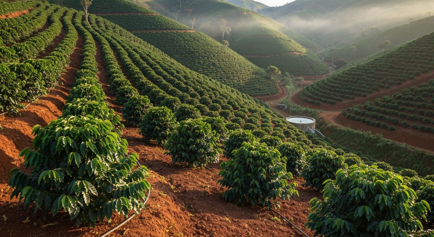 Lavoura de café de montanha no Sul de Minas