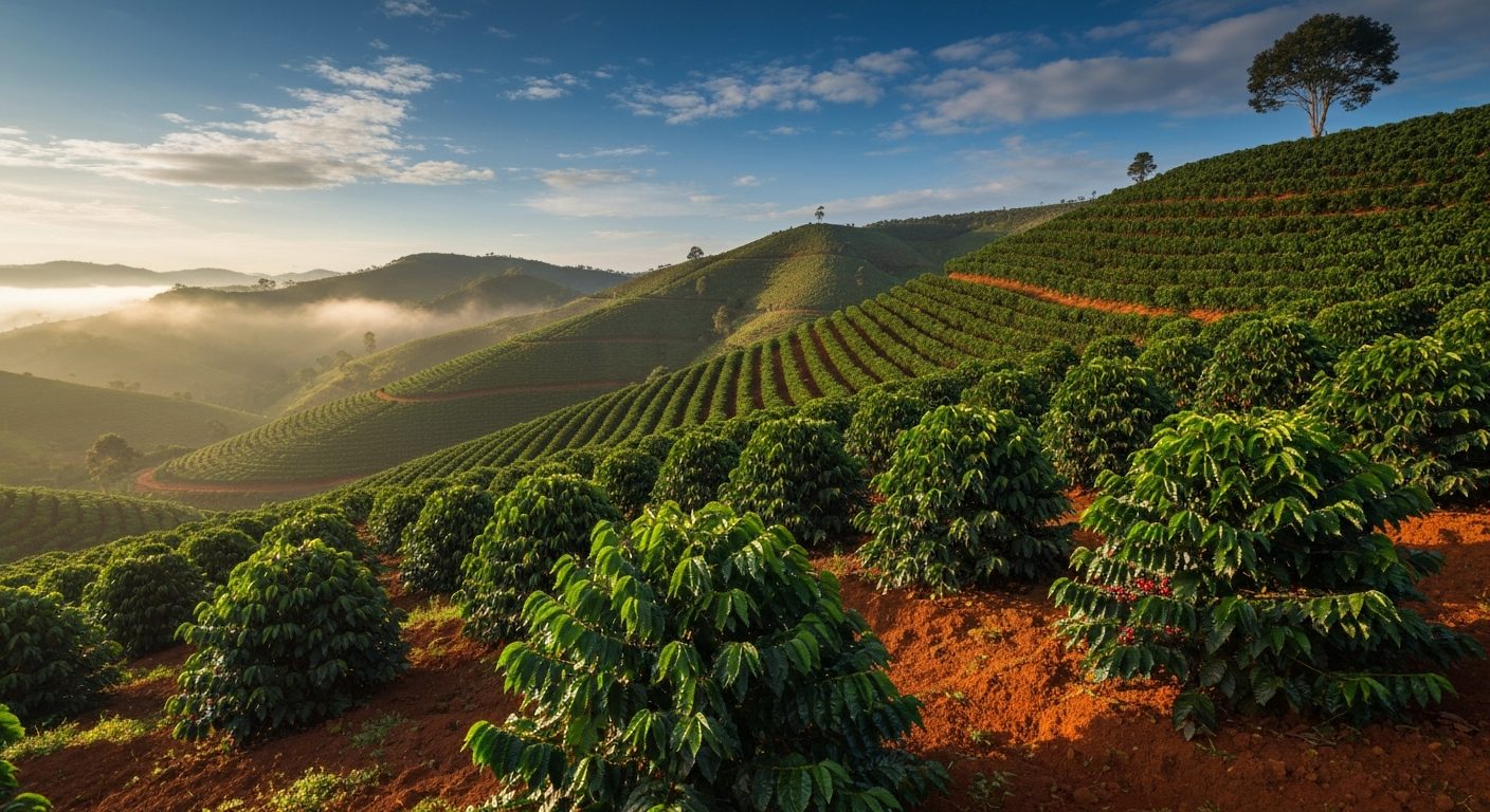 Lavoura de café de montanha no Sul de Minas